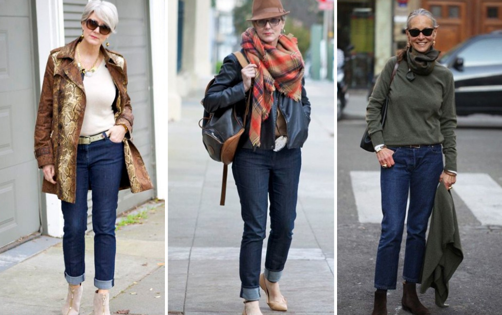 Как носить джинсы в 50 лет женщине
