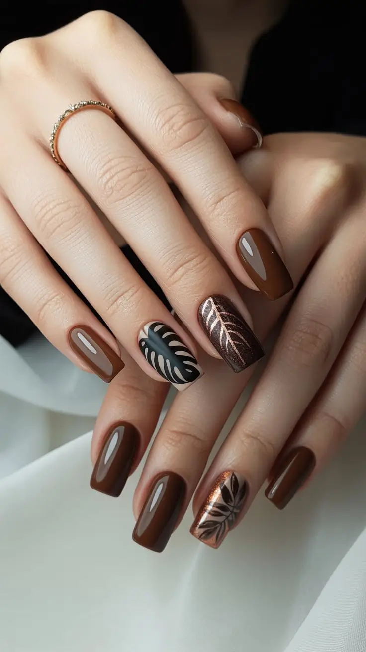 25 модных коричневых осенних маникюров, которые переосмысливают осенний шик