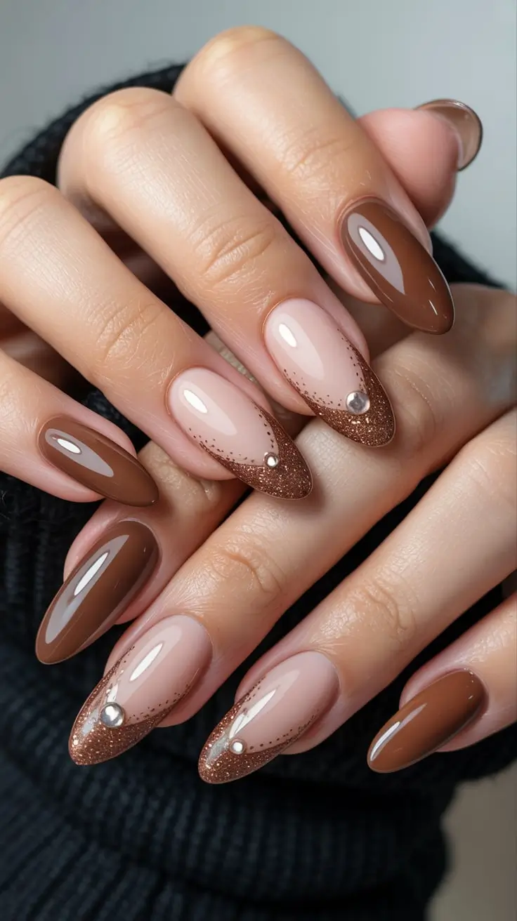 25 модных коричневых осенних маникюров, которые переосмысливают осенний шик