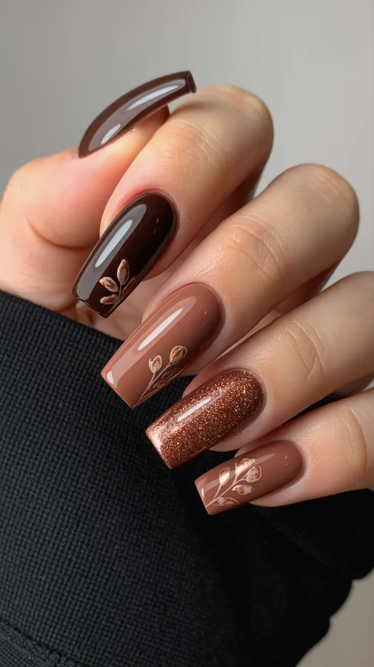 25 модных коричневых осенних маникюров, которые переосмысливают осенний шик