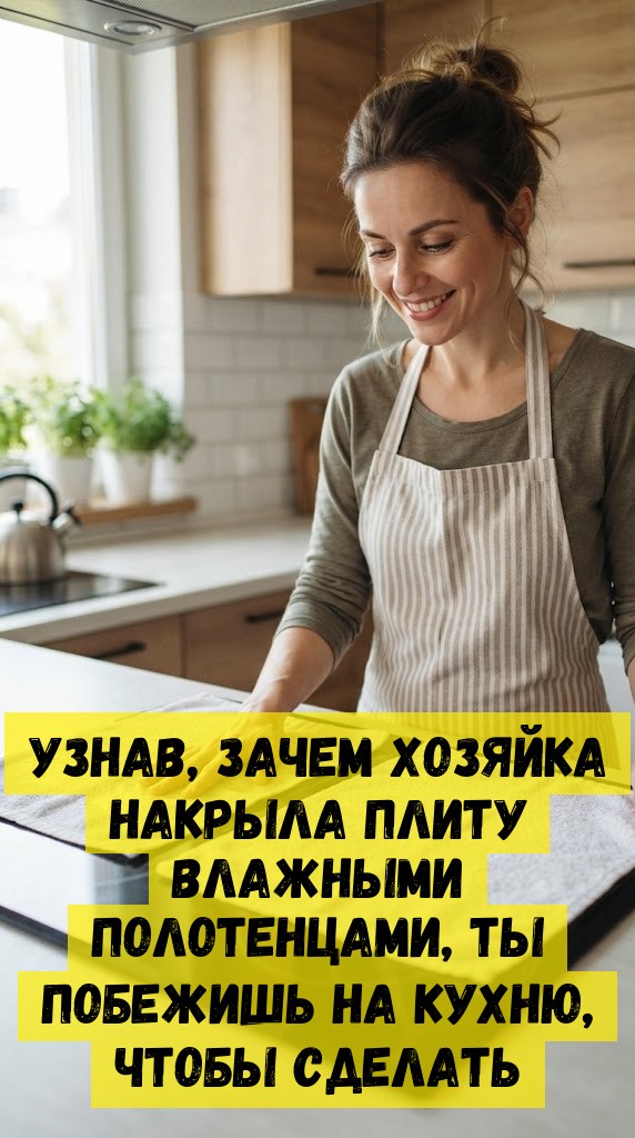 Узнав, зачем хозяйка накрыла плиту влажными полотенцами, ты побежишь на кухню, чтобы сделать